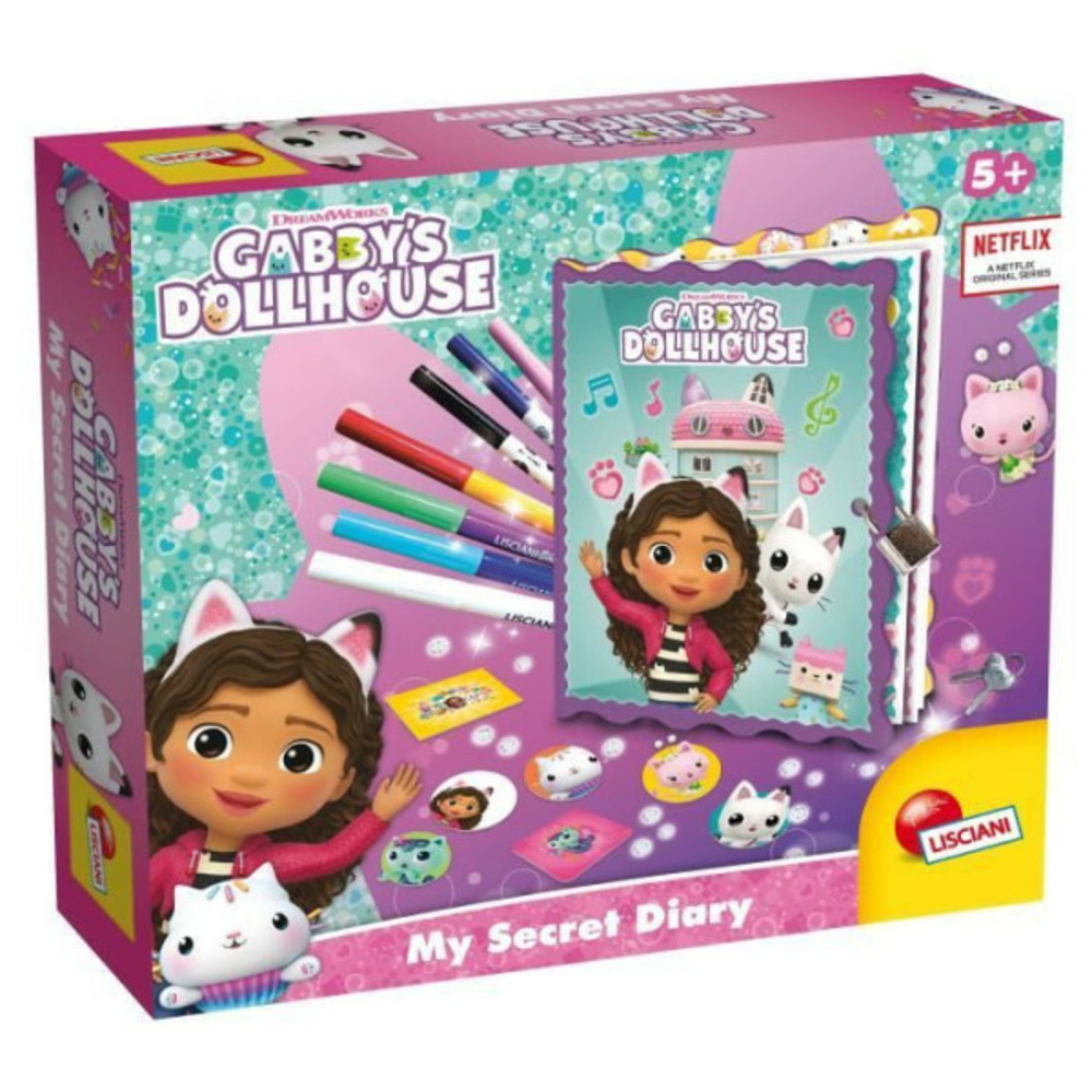 Journal secret - lisciani - gabby's dollhouse - stylos magiques - lampe uv et cadenas - personnalisation créative