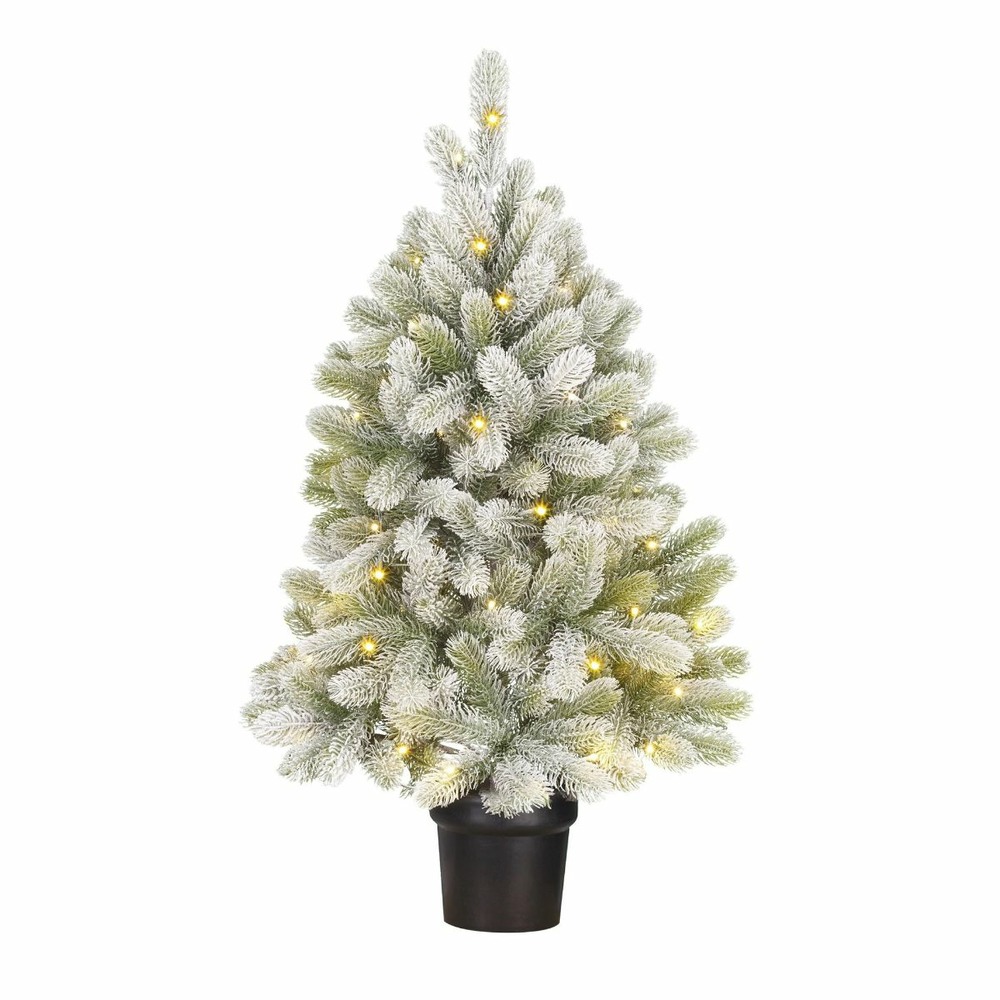Black box trees sapin de noël artificiel nagoya avec éclairage - h90 x d42 cm - arbre avec branches enneigées - christmas tree