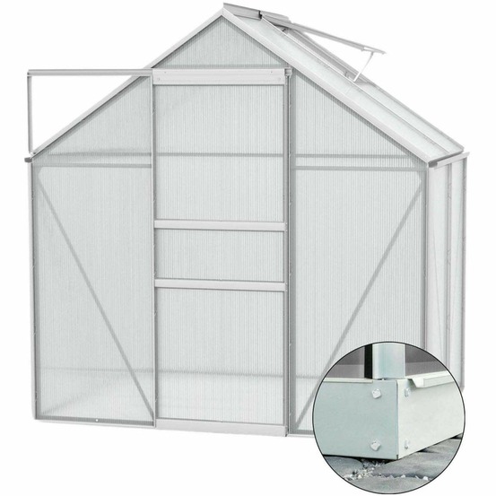 Serre de jardin en polycarbonate 6 mm et aluminium anodisé avec embase venus lon