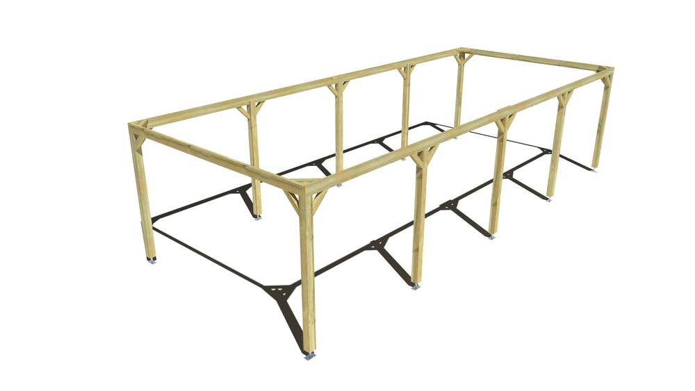 Pergola bois • 10m x 4m • indépendante • cadre simple • livraison comprise