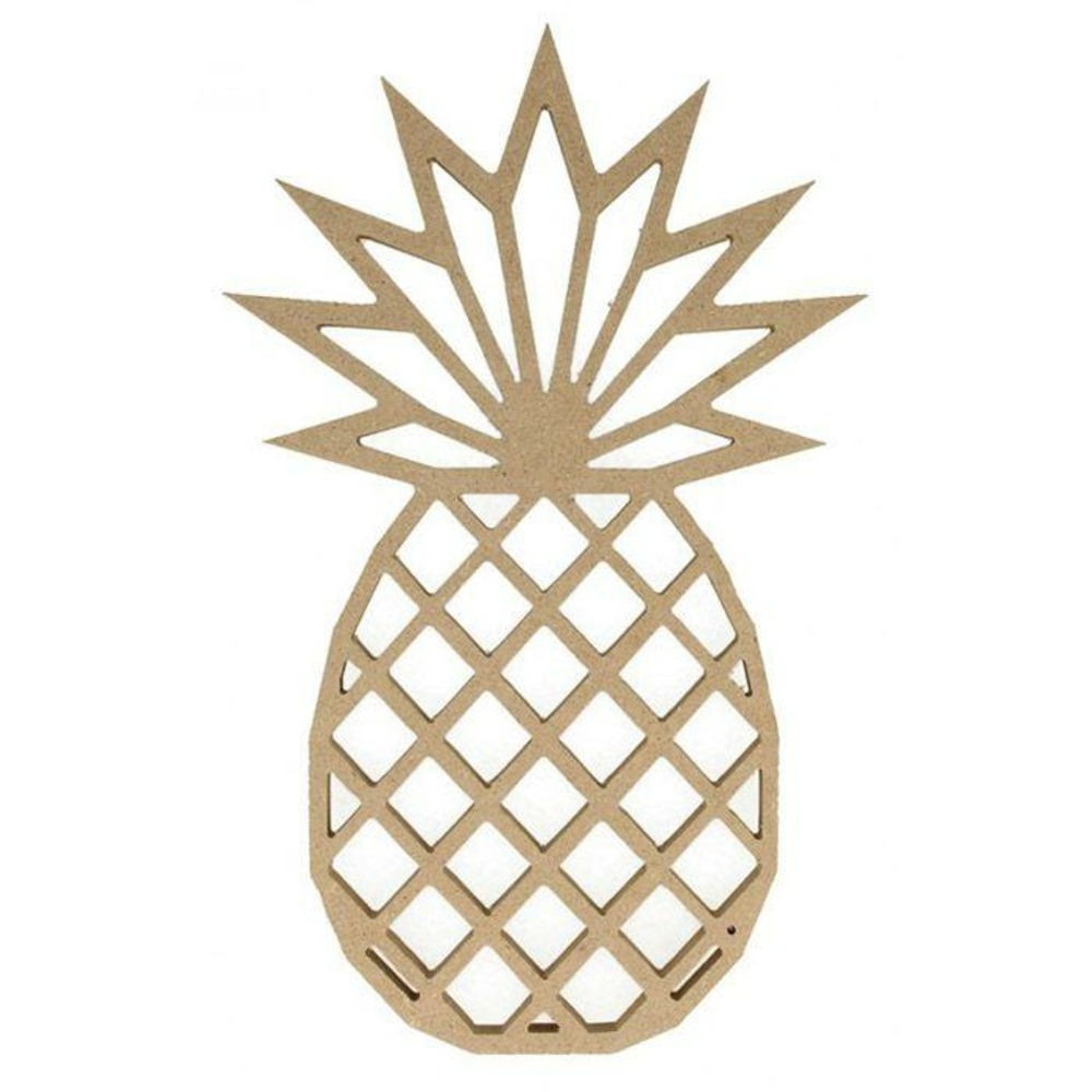 Silhouette en bois mdf origami - ananas 25 cm