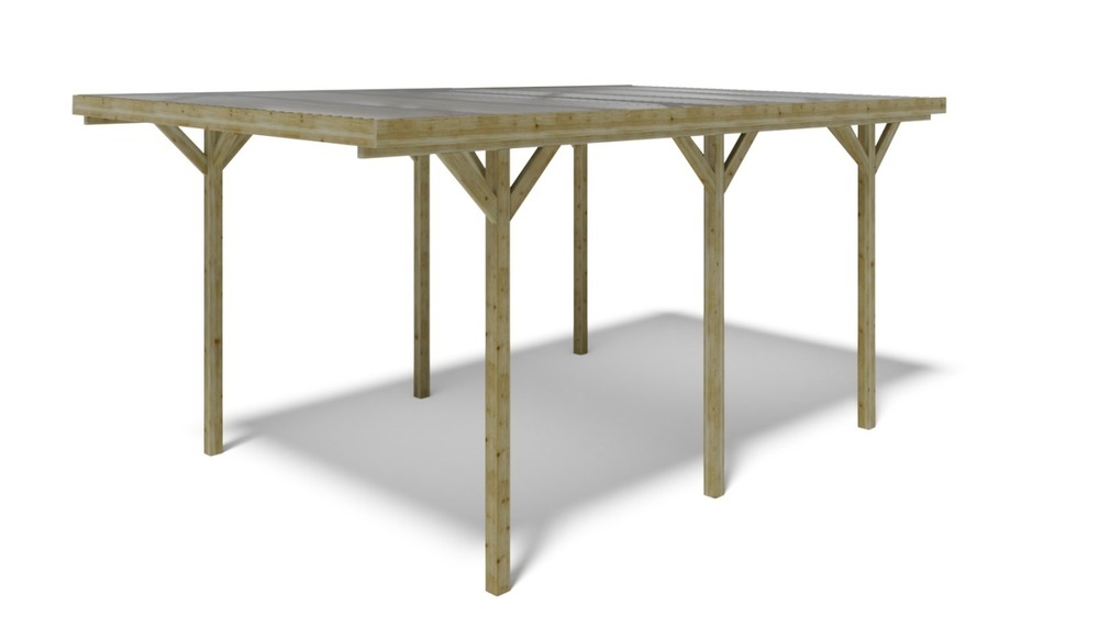 Carport, abri de voiture 3,04x5,12 m - 15,57 m2 - couverture pvc - car16pvctr - altanka