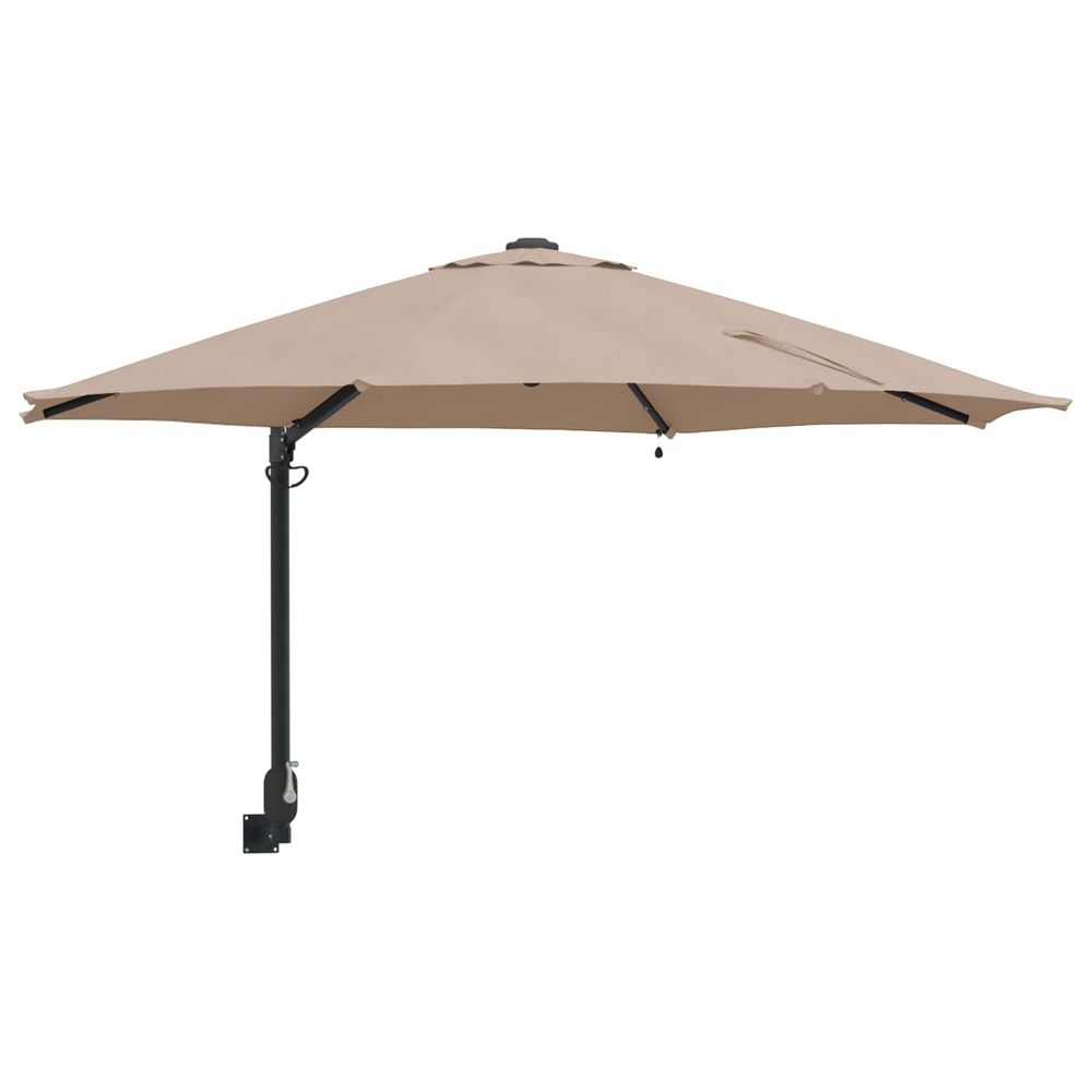 Parasol de jardin 248 x 248 x 148 cm polyester et acier taupe