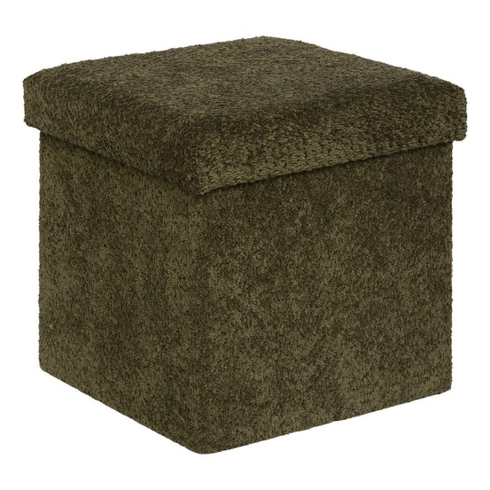Pouf pliable coffre soana kaki 38x38cm