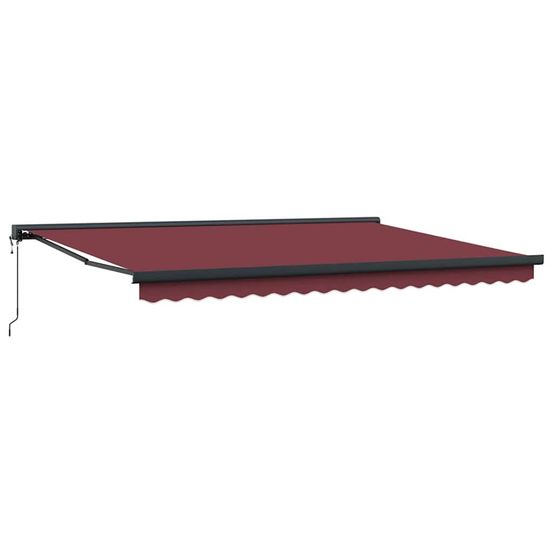 Auvent rétractable bordeaux avec cadre anthracite 450 × 300 cm
