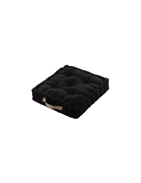Coussin duo stof noir/lin 45x45x10cm - stof