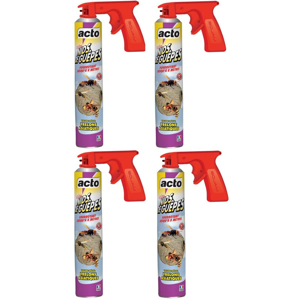 Lot de 4 aérosols acto spécial nids de guepes - efficacité professionnelle - vol