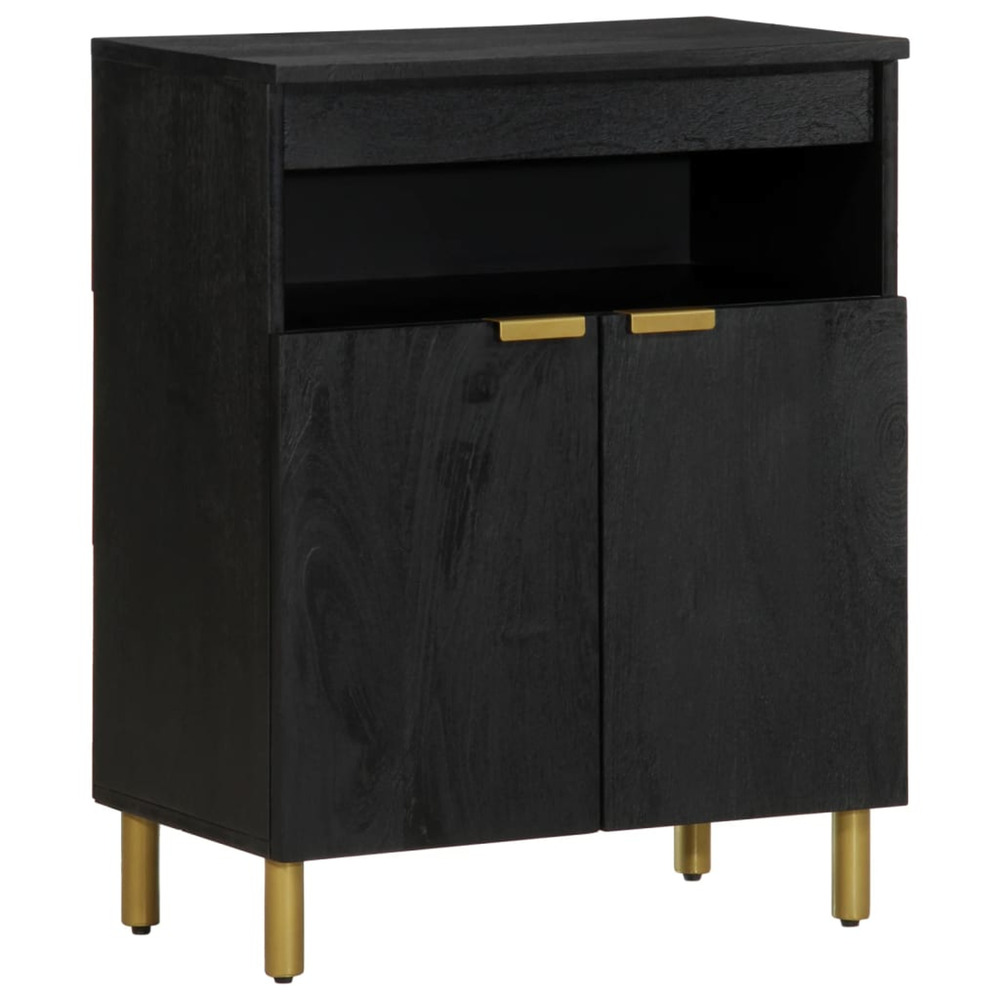 Buffet noir 60x33x75 cm bois d'ingénierie