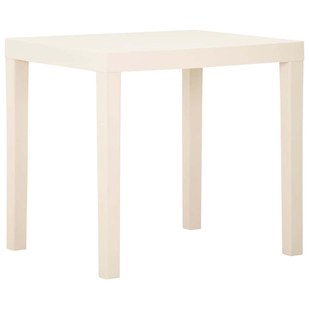 Table de jardin blanc 79x65x72 cm plastique