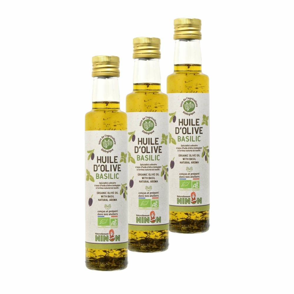 Huile d'olive extra vierge basilic bio - naturellement ninon