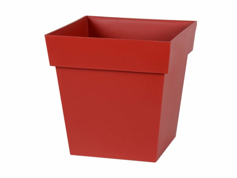 Pot plastique l.32 x l.32 x h.32 cm rouge rubis