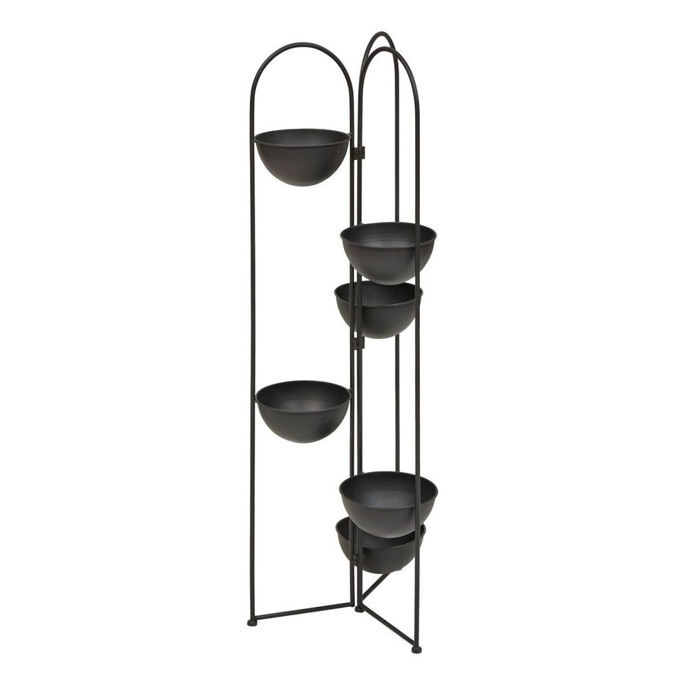 Porte-plante reso 6 places en acier 38x42x124cm noir
