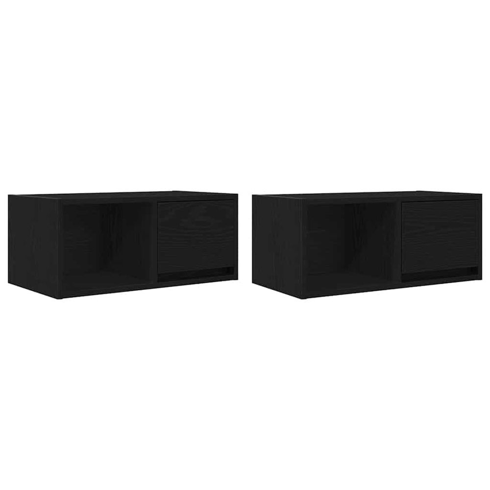 Meubles tv 2 pcs chêne noir 60x31x25,5 cm bois d'ingénierie