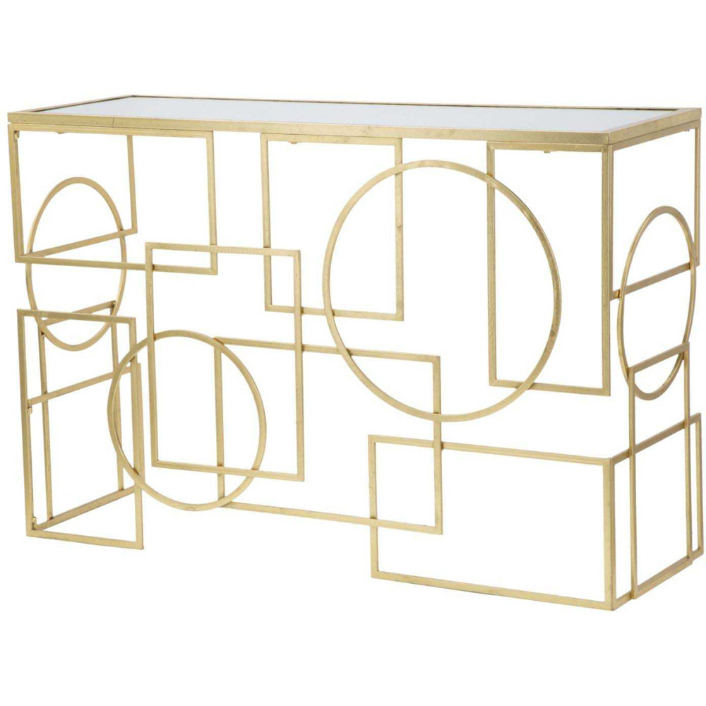 Console en métal plateau en verre marie 120 x 41 x 81 cm