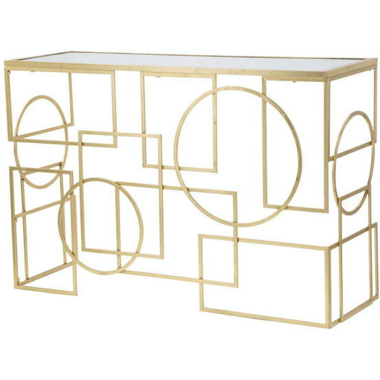 Console en métal plateau en verre marie 120 x 41 x 81 cm