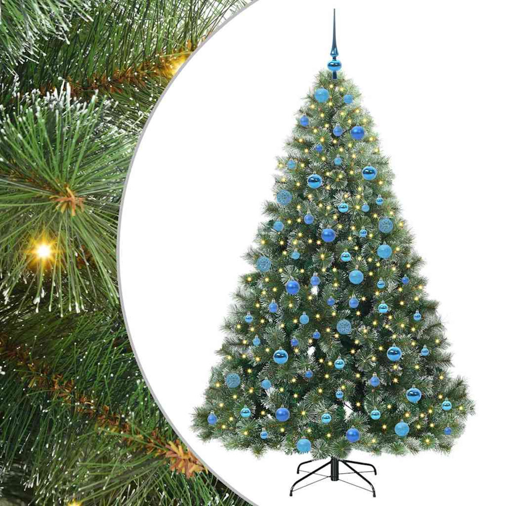 Sapin de noël artificiel avec 300 led vert 180 cm pe et pvc