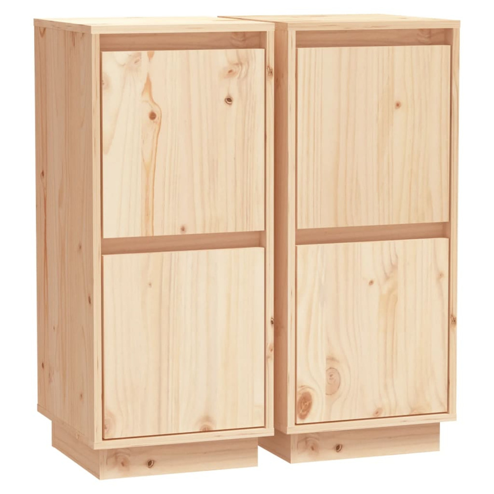 Buffets 2 pcs 31,5x34x75 cm bois massif de pin