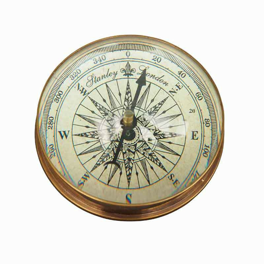 Boussole ronde dôme laiton 4x8cm