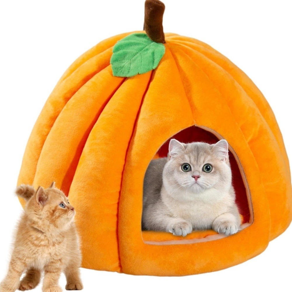 Lit pour chat-panier pour chat couleur orange-m-47*47*42cm