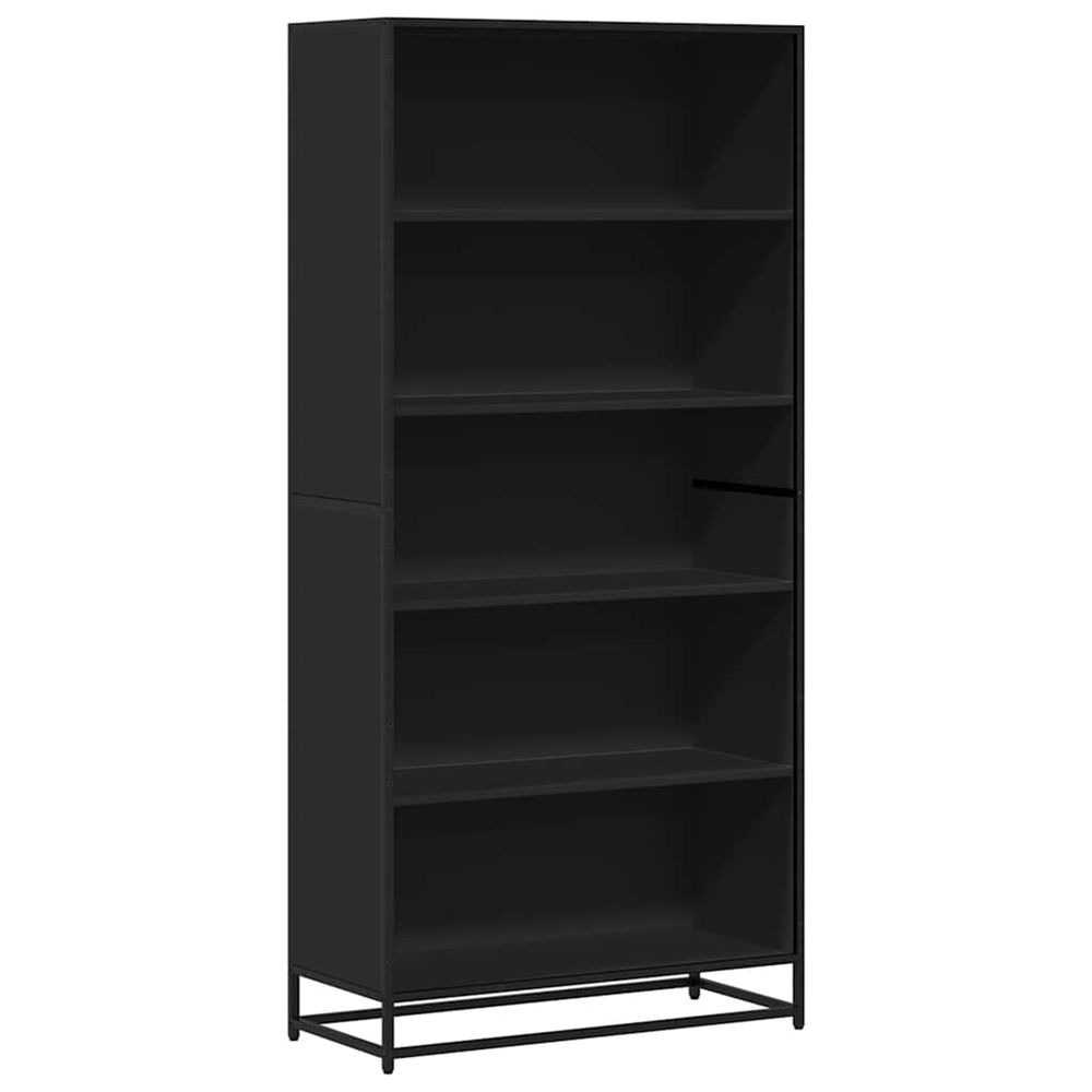 Bibliothèque noir 80,5x35x170,5 cm bois d'ingénierie