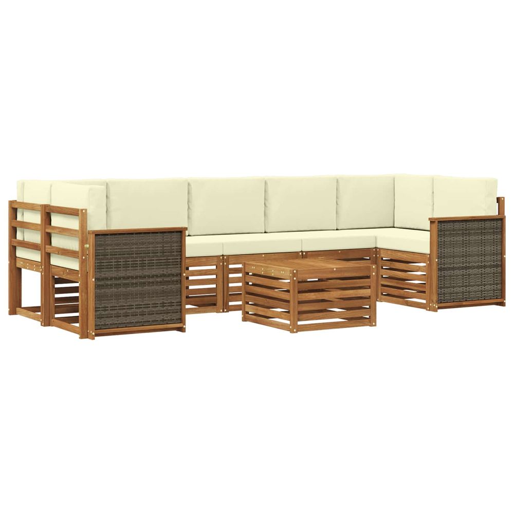 Ensemble de canapés d'extérieur 8 pc naturel et crème