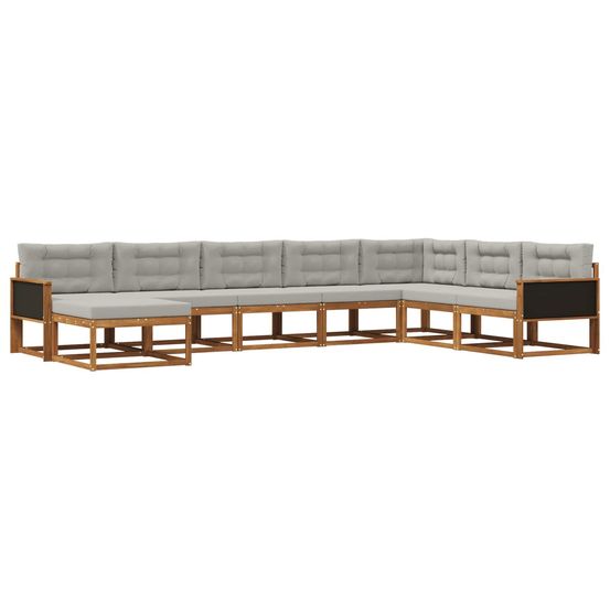Ensemble de canapés d'extérieur 8 pc naturel et gris clair