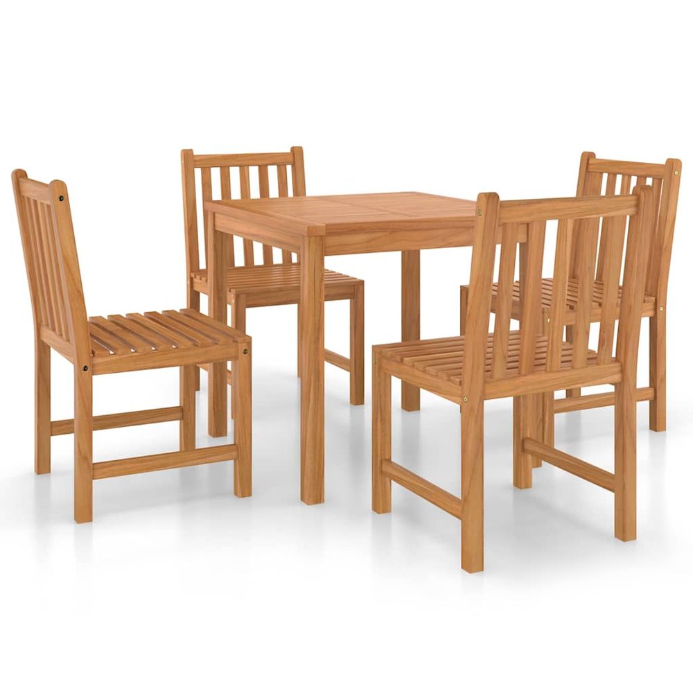 Ensemble de salle à manger de jardin 5 pcs 80x80 cm teck massif
