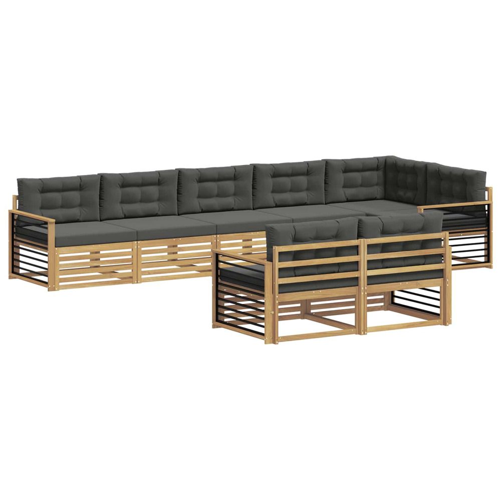 Ensemble de canapés d'extérieur 8 pc blanc et anthracite