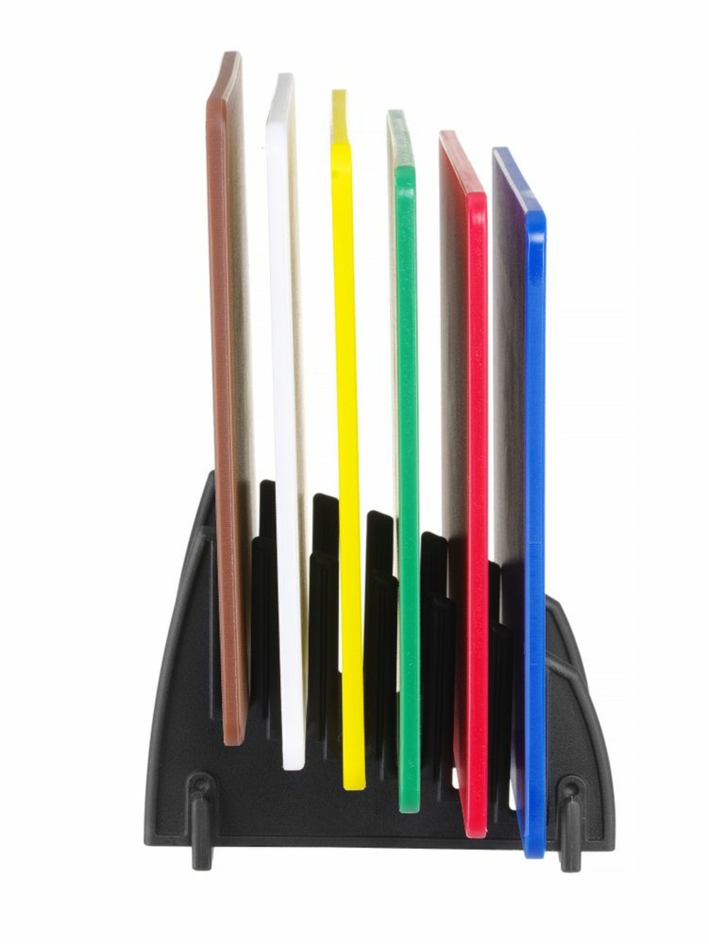 Set de 6 planches à découper haccp avec rack, 6 u., 450x300x(h)10mm - hendi