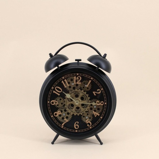 Horloge à poser forme réveil noir 30cm