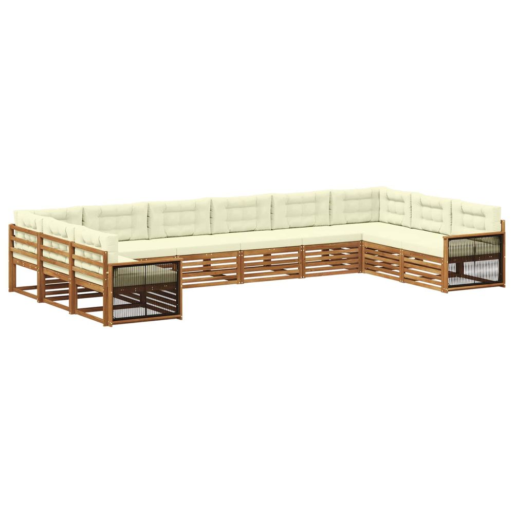 Ensembles de canapés 10 pc bois d'acacia massif