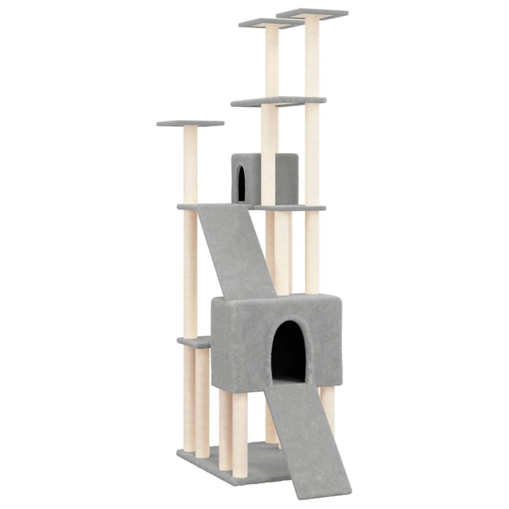 Arbre à chat avec griffoirs en sisal gris clair 190 cm