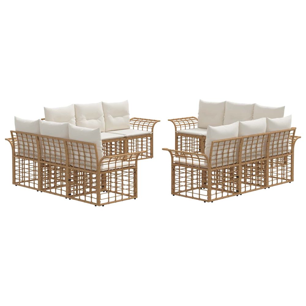 Ensemble de canapés d'extérieur 12 pc blanc naturel et crème
