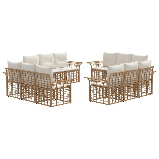 Ensemble de canapés d'extérieur 12 pc blanc naturel et crème