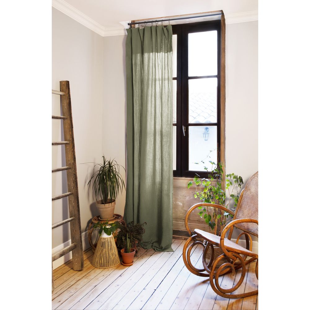 Rideau ajustable + 8 anneaux pince collection gaia