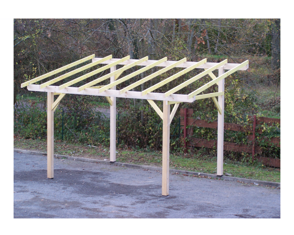 Habrita carport monopente pour une préparation pour couverture légère 3. 00 x 3. 62 m - av3350stl