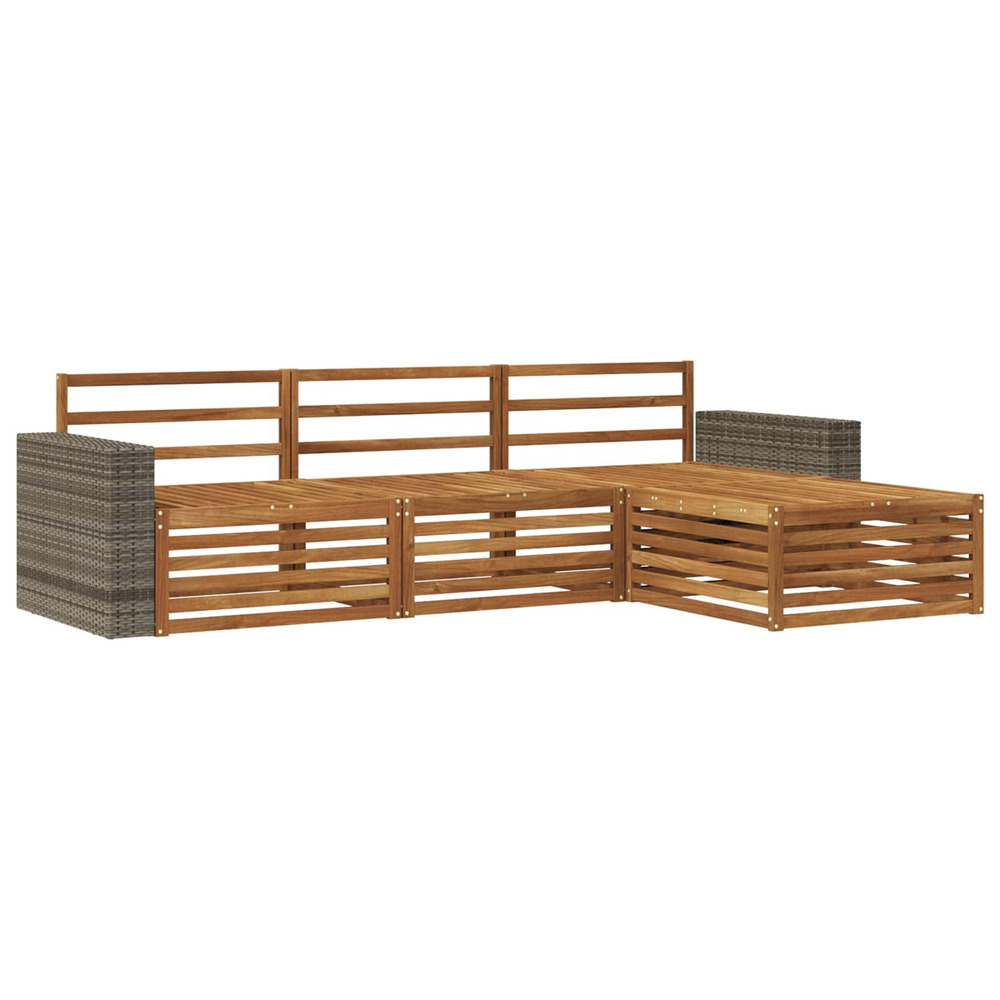 Ensemble de canapés d'extérieur 4 pcs naturel