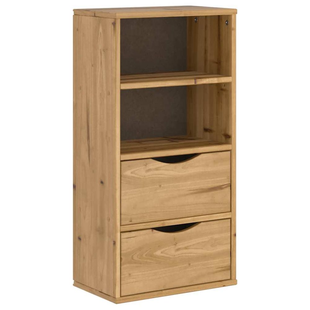 Armoire latérale avec tiroirs odda 40x24x79 cm bois massif pin
