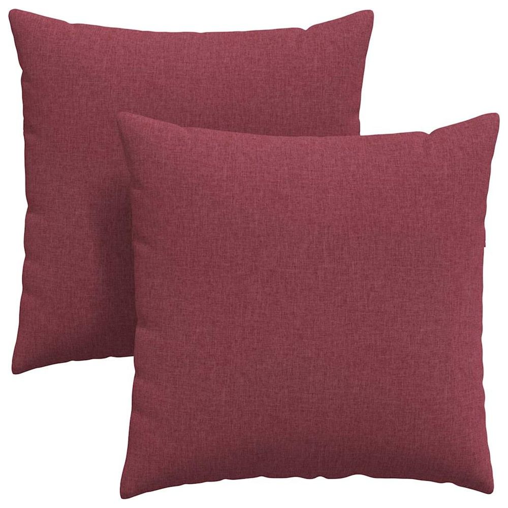 Coussins de canapé 2 pc tissu bordeaux 60 x 60 cm