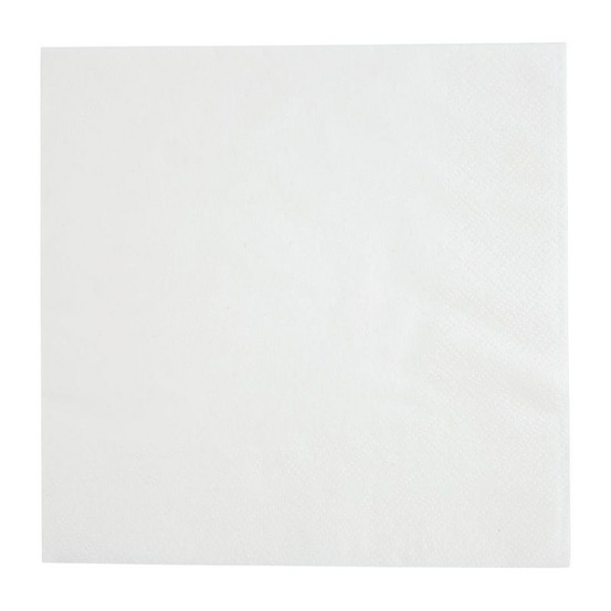 Serviettes snacking 2 plis pliage 1/4 recyclable 330 mm blanches - lot de 2000 - fiesta