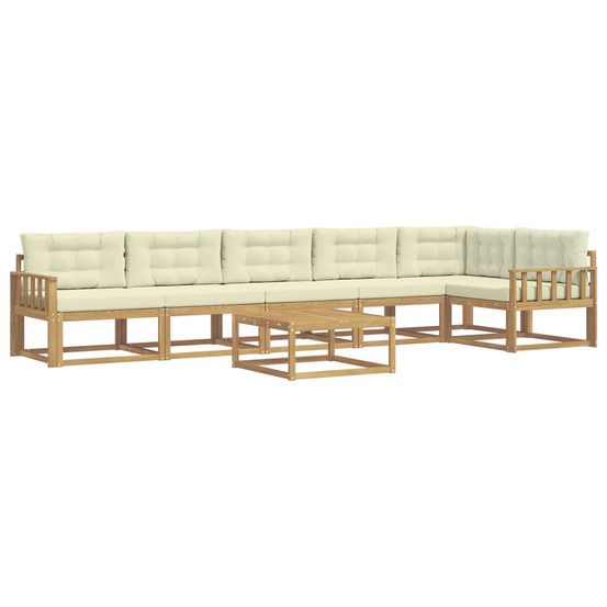 Ensemble de canapés d'extérieur 7 pc blanc et crème polyester