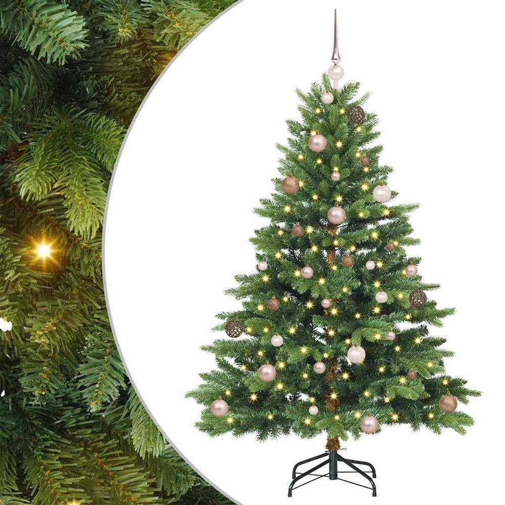 Sapin de noël artificiel avec 150 led vert 150 cm pe et pvc