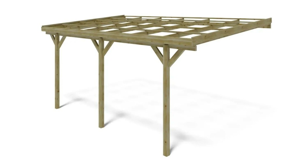 Carport, abri de voiture 3x5,24 m - 15 m2 - adossé - car7-2 - altanka