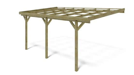 Carport, abri de voiture 3x5,24 m - 15 m2 - adossé - car7-2 - altanka