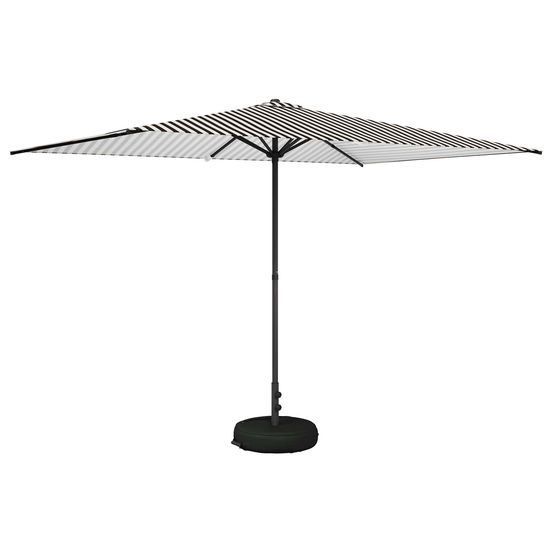 Parasol de jardin avec base 200 x 300 cm polyester