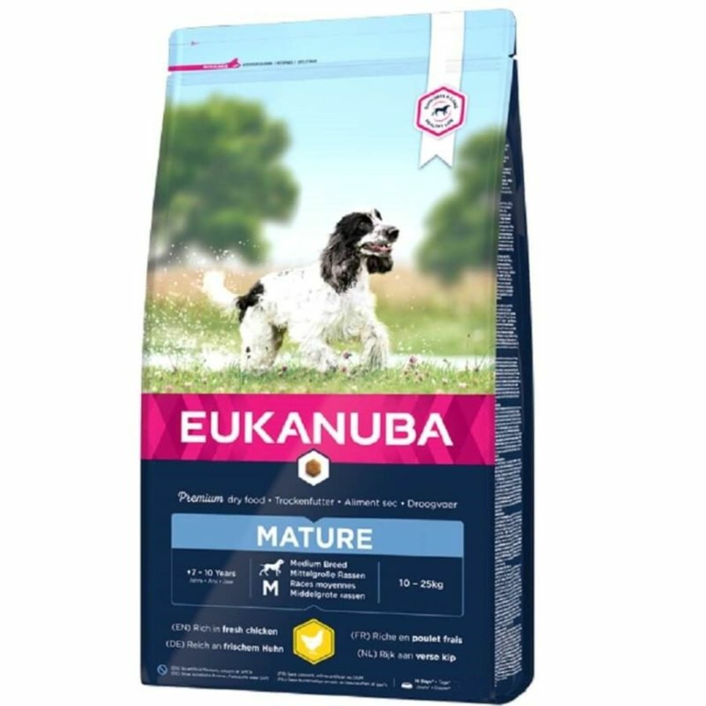 Croquettes chien mature medium poulet - eukanuba 3 kg