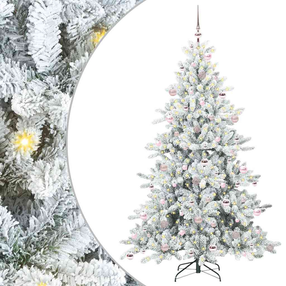 Sapin de noël artificiel à branches articulées blanc 210 cm pvc