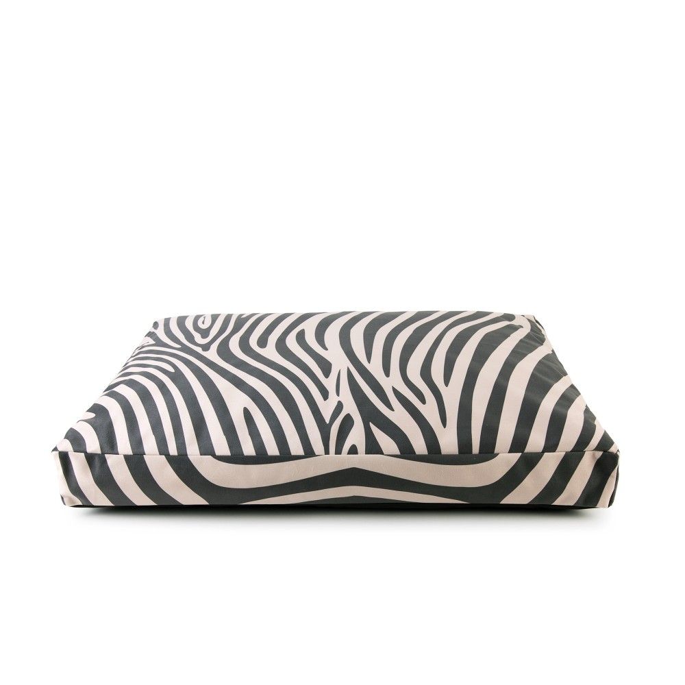 Concorde - lit pour chien de luxe, orthopédique et déhoussable, en tissu motif zèbre sable sauvage, 100x70x12cm