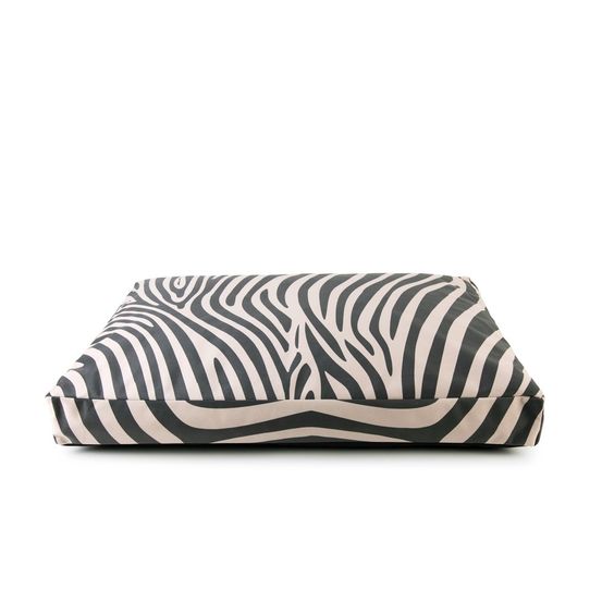 Concorde - lit pour chien de luxe, orthopédique et déhoussable, en tissu motif zèbre sable sauvage, 100x70x12cm