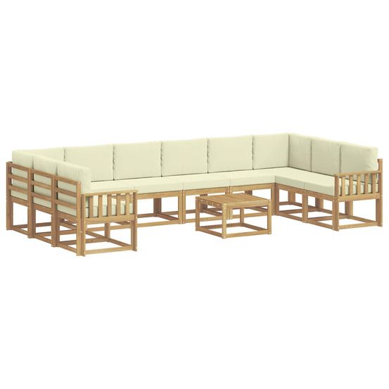 Ensemble de canapés d'extérieur 11 pc blanc et crème